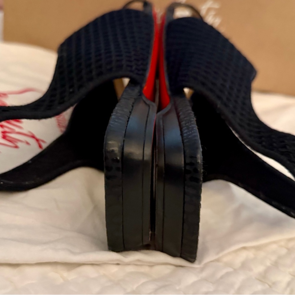 EUC Christian Louboutin Snake Skin Textured Sandals - Picture 6 of 7